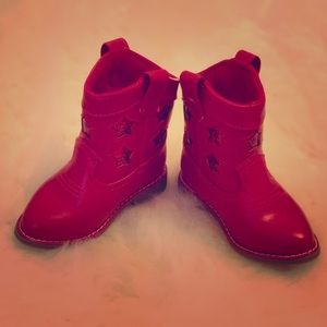 Red toddler boots